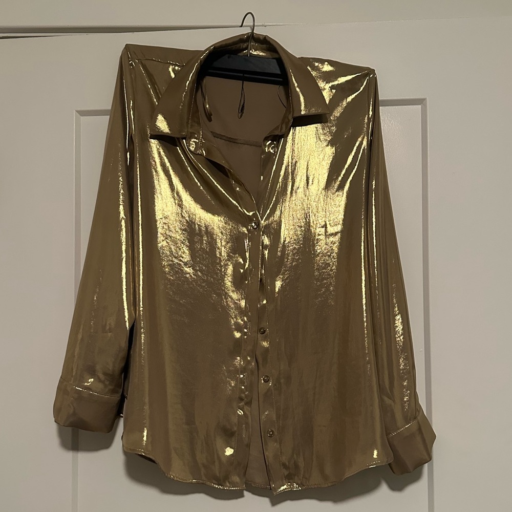 Gold Zara Button Up Shirt